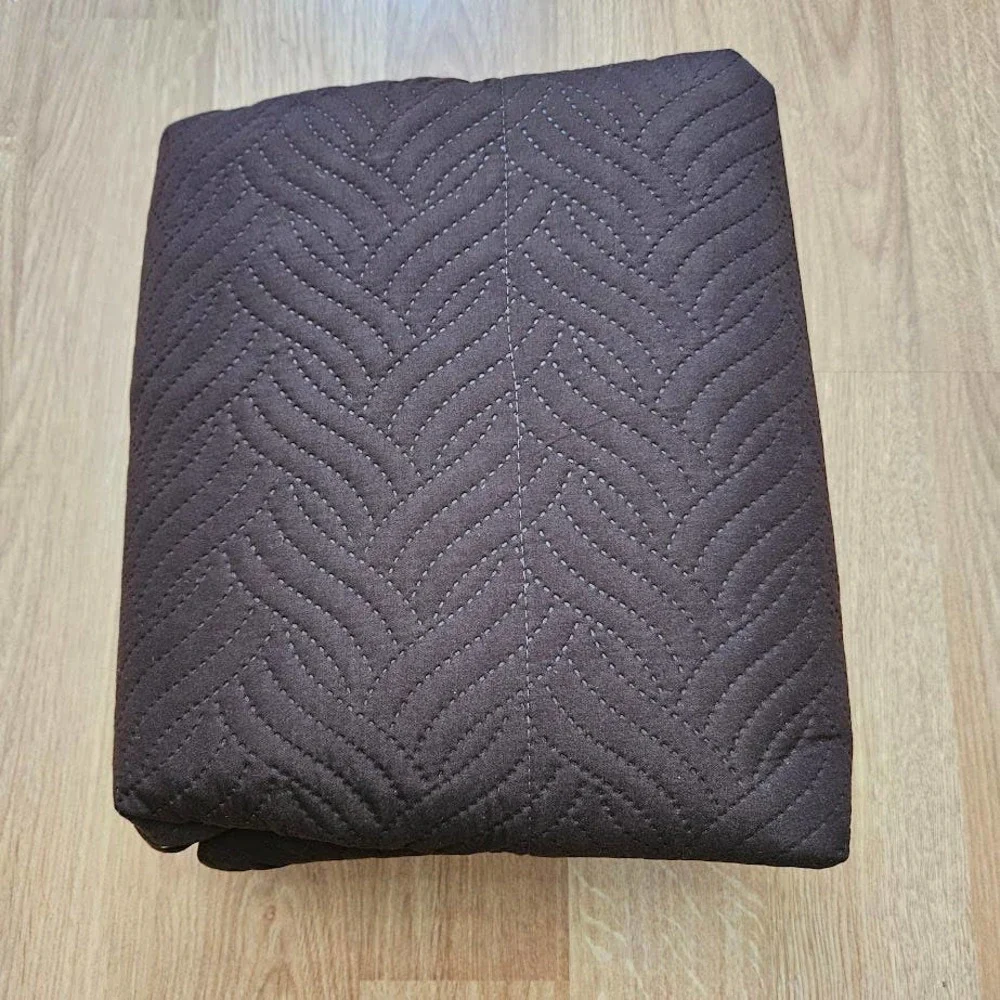 Dark Brown Sofa Slip Cover Waterproof Anti-Slip Cover with Elastic Strap LOLANBO